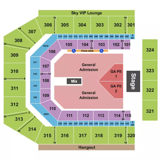 CO OP LIVE ENDSTAGE PIT Seating Map Seating Chart
