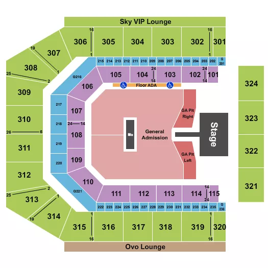 CO OP LIVE OLIVIA RODRIGO Seating Map Seating Chart
