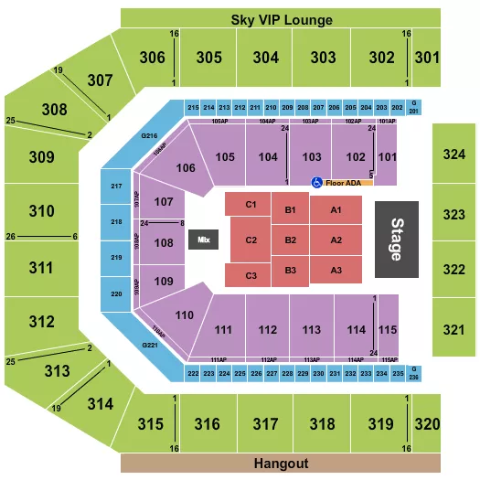 CO OP LIVE THE BOLLYWOOD BIG ONE Seating Map Seating Chart