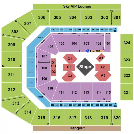 CO OP LIVE UFC Seating Map Seating Chart