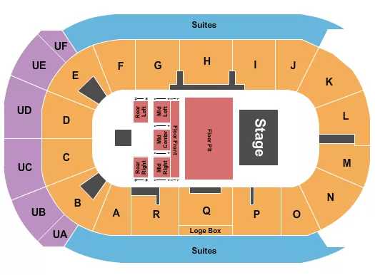 CO OP PLACE ENDSTAGE FLOOR PIT Seating Map Seating Chart