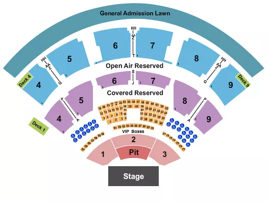 THE LUMINEERS Seating Map Seating Chart