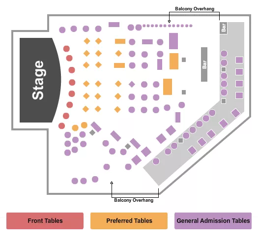 COBBS COMEDY CLUB FRONT PREFERRED GA Seating Map Seating Chart