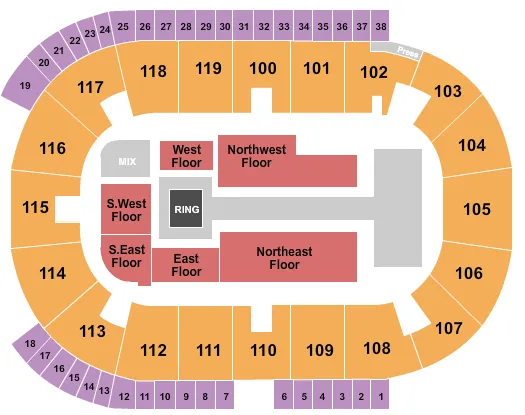 COCA COLA COLISEUM AEW Seating Map Seating Chart