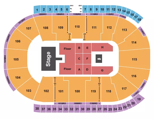 COCA COLA COLISEUM DARIUS RUCKER Seating Map Seating Chart