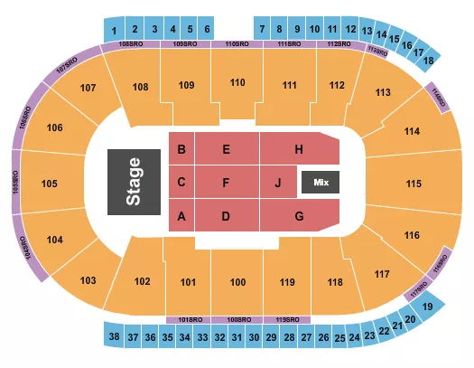 COCA COLA COLISEUM ENDSTAGE 4 Seating Map Seating Chart