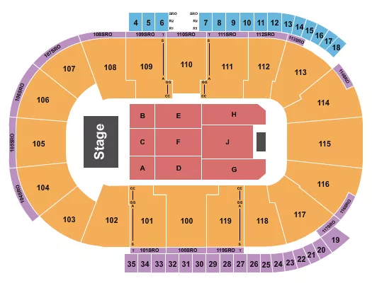 COCA COLA COLISEUM ENDSTAGE 5 Seating Map Seating Chart