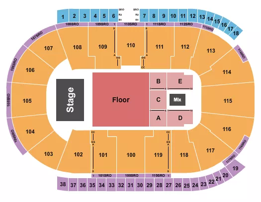 COCA COLA COLISEUM ENDSTAGE LARGE PIT Seating Map Seating Chart