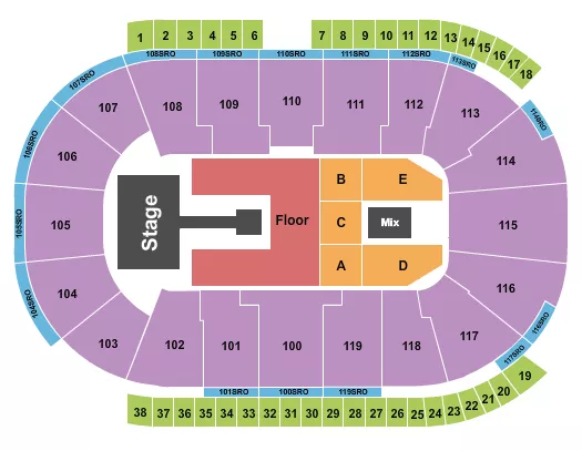 COCA COLA COLISEUM ENDSTAGE PIT Seating Map Seating Chart