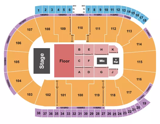 COCA COLA COLISEUM FORREST FRANK Seating Map Seating Chart