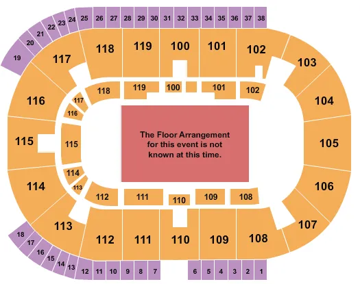 COCA COLA COLISEUM GENERIC FLOOR Seating Map Seating Chart