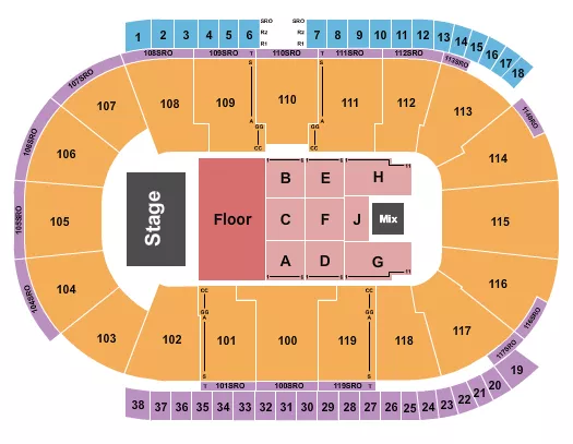 COCA COLA COLISEUM GIVEON Seating Map Seating Chart