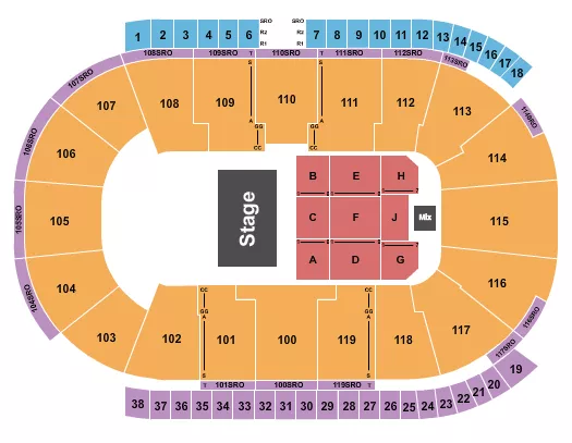 COCA COLA COLISEUM HALF HOUSE Seating Map Seating Chart