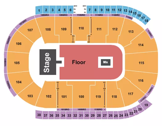 COCA COLA COLISEUM KEN CARSON Seating Map Seating Chart