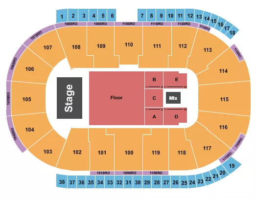 COCA COLA COLISEUM PARCELS Seating Map Seating Chart