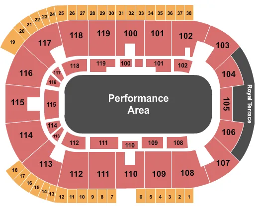 COCA COLA COLISEUM PERFORMANCE AREA Seating Map Seating Chart