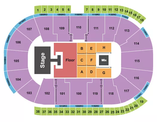 COCA COLA COLISEUM RILEY GREEN Seating Map Seating Chart