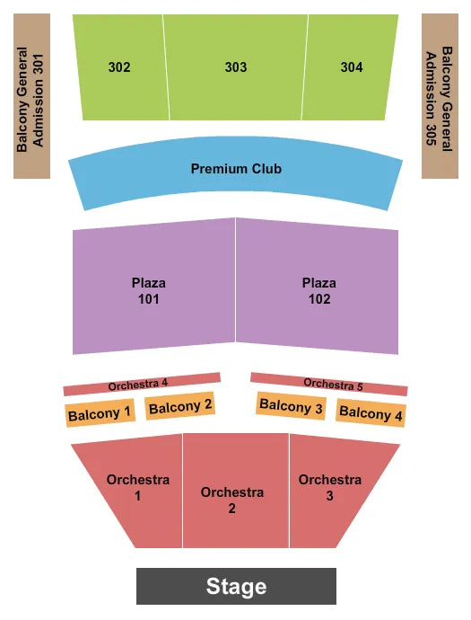 COCA COLA MUSIC HALL ENDSTAGE 2 Seating Map Seating Chart