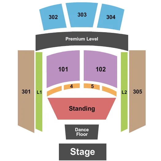 COCA COLA MUSIC HALL ENDSTAGE GA FLOOR Seating Map Seating Chart