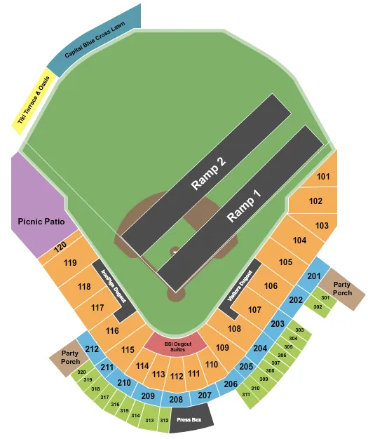 COCA COLA PARK PA NITRO CIRCUS Seating Map Seating Chart