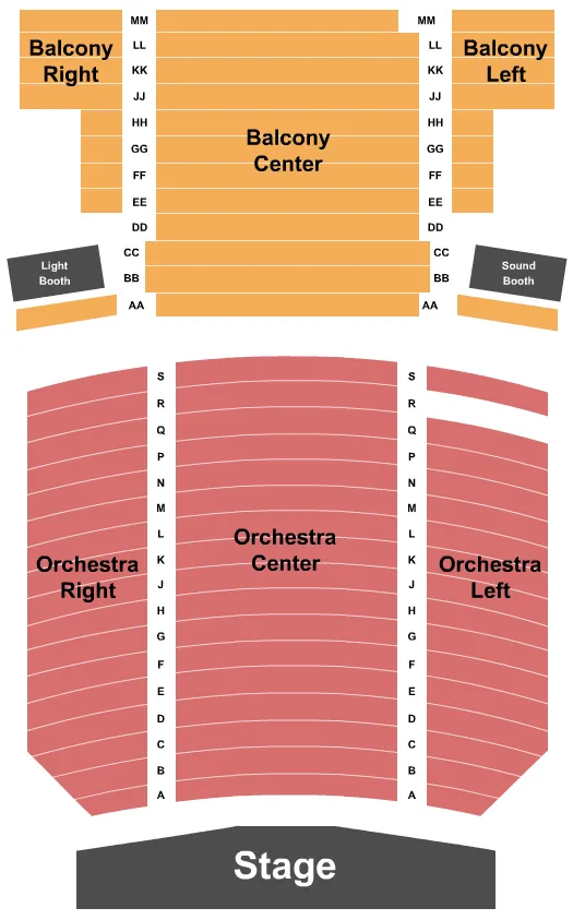 END STAGE Seating Map Seating Chart