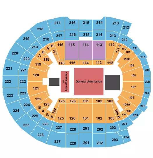 ENDSTAGE GA VIP FLOOR Seating Map Seating Chart