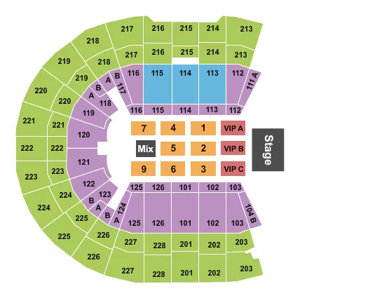 END STAGE Seating Map Seating Chart