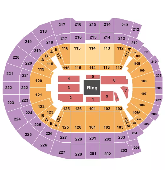 WWE LIVE Seating Map Seating Chart