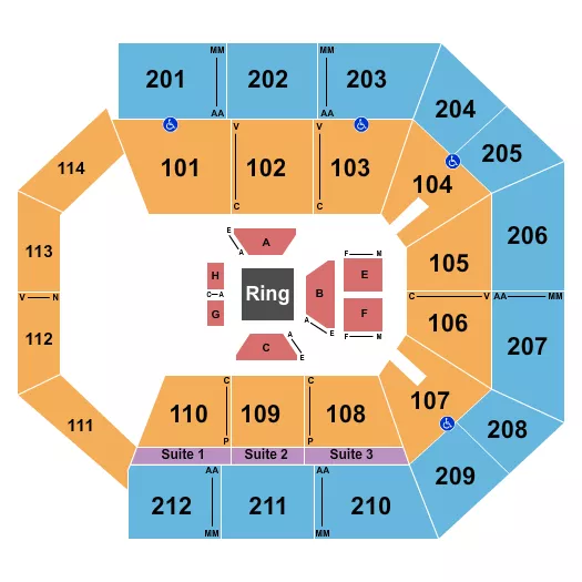 WRESTLING 4 Seating Map Seating Chart