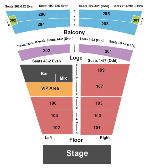 ENDSTAGE 3 Seating Map Seating Chart