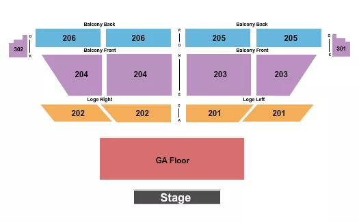 ENDSTAGE GA FLOOR 2 Seating Map Seating Chart