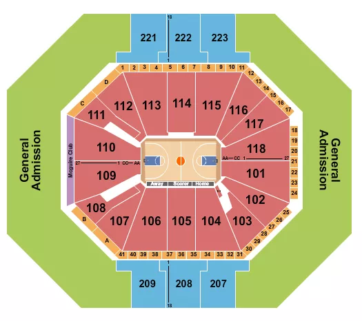 BASKETBALL WOMENS Seating Map Seating Chart