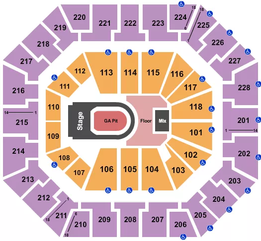 KANE BROWN Seating Map Seating Chart