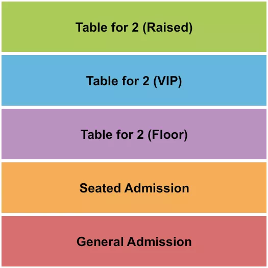 GA SEATED GA TABLE Seating Map Seating Chart
