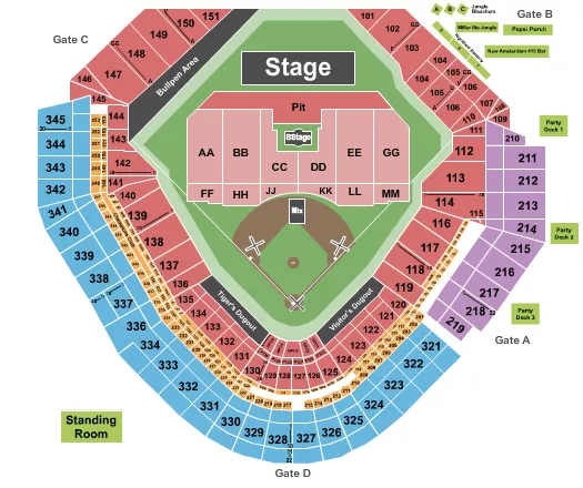 MY CHEMICAL ROMANCE Seating Map Seating Chart