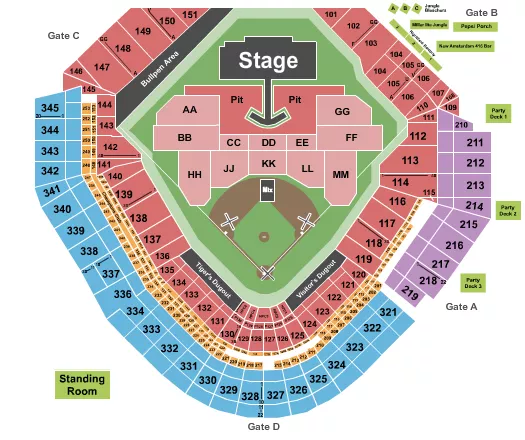 THE LUMINEERS Seating Map Seating Chart