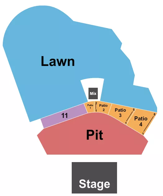 ENDSTAGE PIT PATIO LAWN Seating Map Seating Chart
