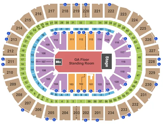 ENDSTAGE GA FLOOR Seating Map Seating Chart