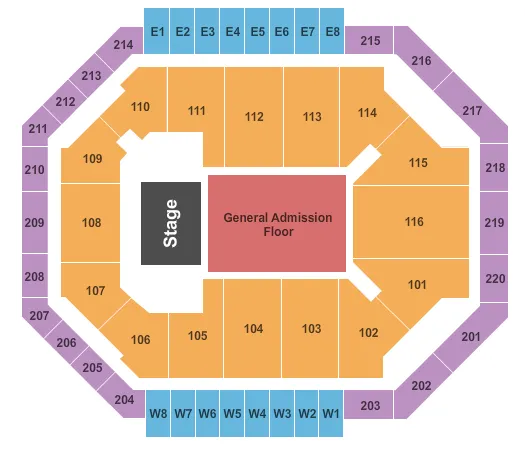 ENDSTAGE GA FLOOR Seating Map Seating Chart