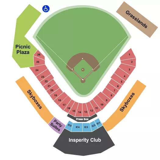 BASEBALL1 Seating Map Seating Chart