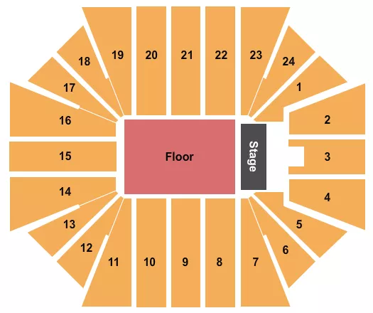 END STAGE GA FLOOR Seating Map Seating Chart