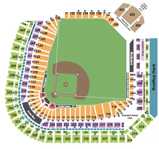 BASEBALL Seating Map Seating Chart