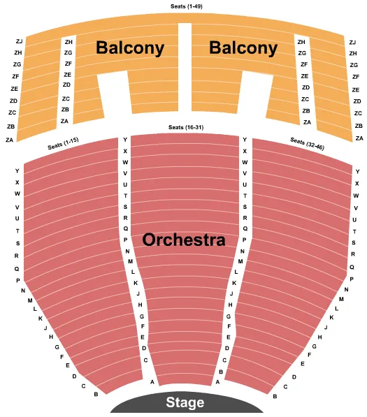 END STAGE Seating Map Seating Chart