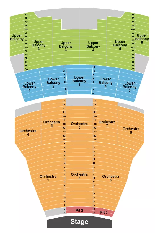 ENDSTAGE 2 INDIVIDUAL SECTIONS Seating Map Seating Chart