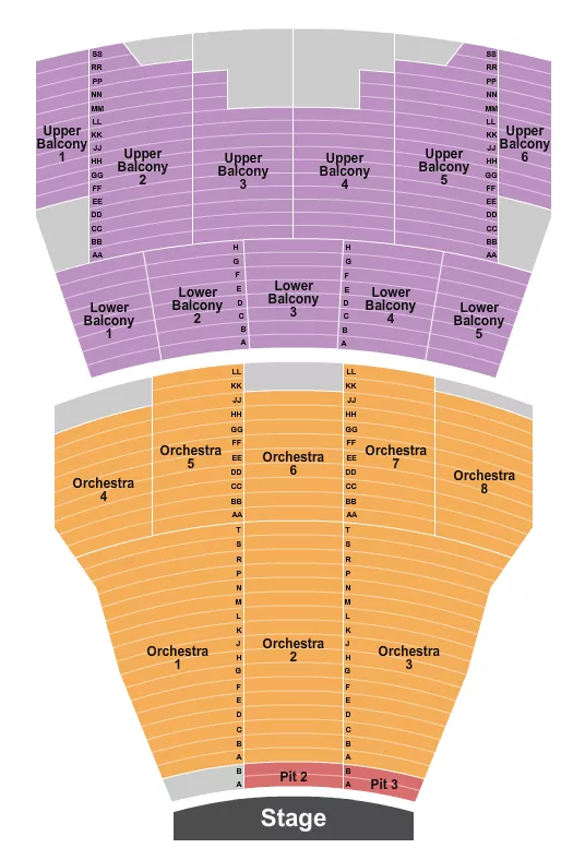 END STAGE Seating Map Seating Chart