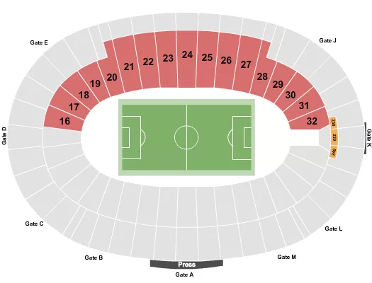 SOCCER 2 Seating Map Seating Chart