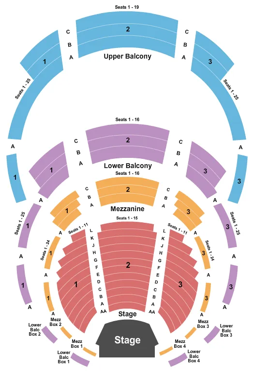 END STAGE Seating Map Seating Chart