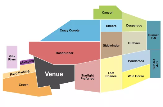 COUNTRY THUNDER USA AZ CAMPING COUNTRY THUNDER CAMPING Seating Map Seating Chart