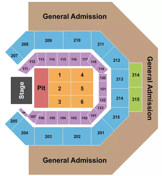 ENDSTAGE GA PIT UPPER Seating Map Seating Chart