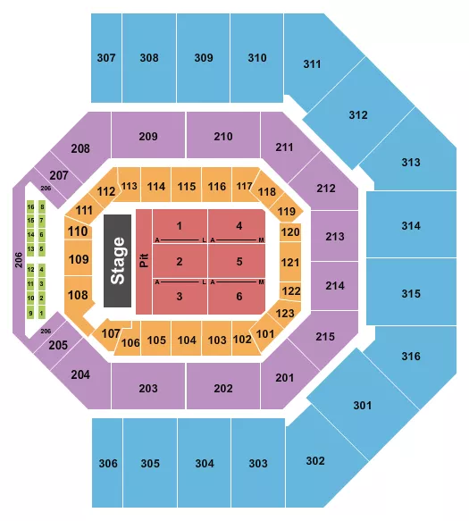 ENDSTAGE PIT 2 Seating Map Seating Chart